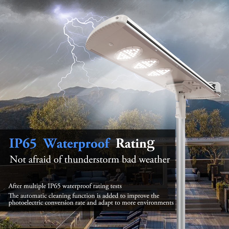 Alishine AL-QS80 80W IP65 Waterproof Outdoor Solar Street Light with Smart Auto Cleaning